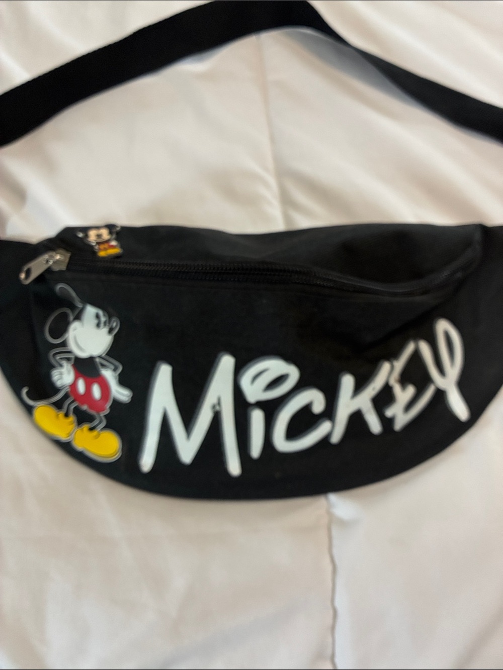 Disney Black Mickey Kids Waist Bag with Yellow & Red Accents